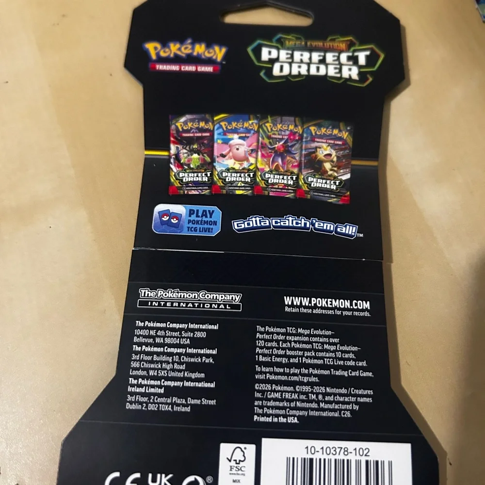 7 Pokémon TCG Mega Evolution Perfect Order Booster Pack Lot - Colorful Artwork